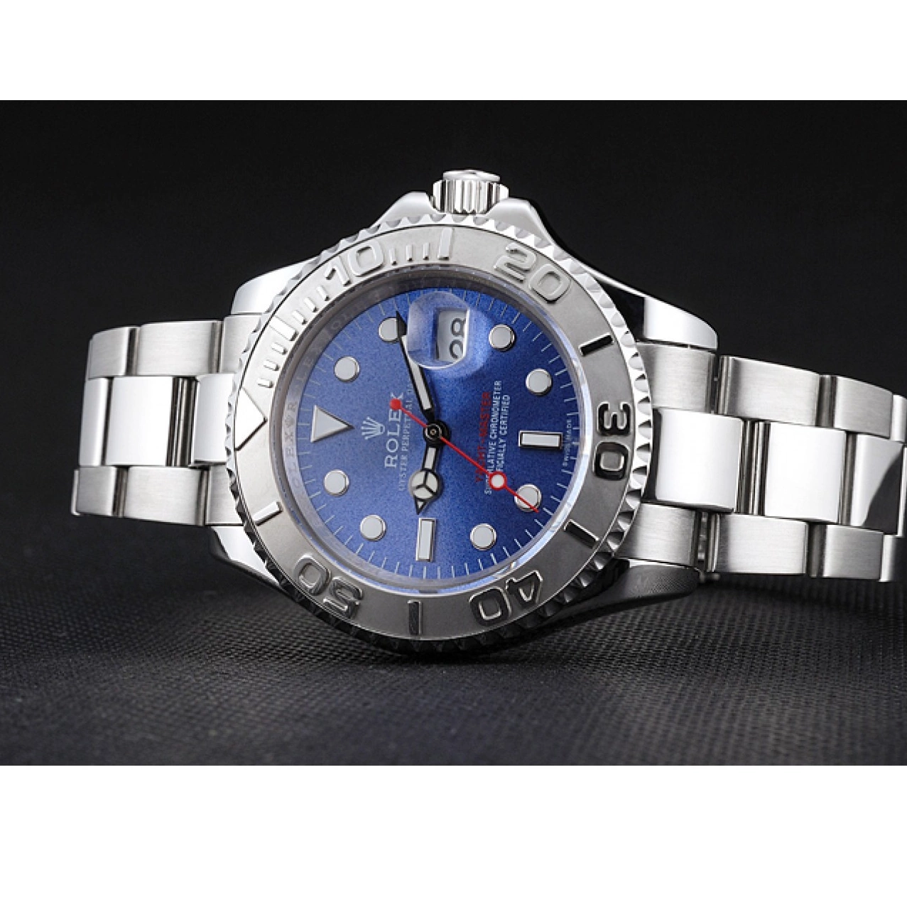 AAA Replica Watches And Blue Swiss Rolex Dial Yacht-Master Steel Stainless Case Bracelet 0719